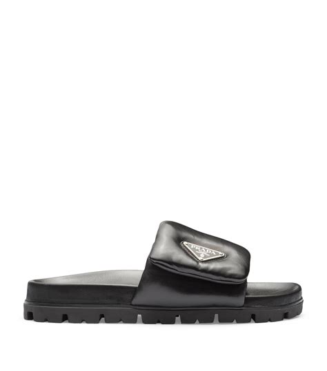 black and white prada|black and white Prada slides.